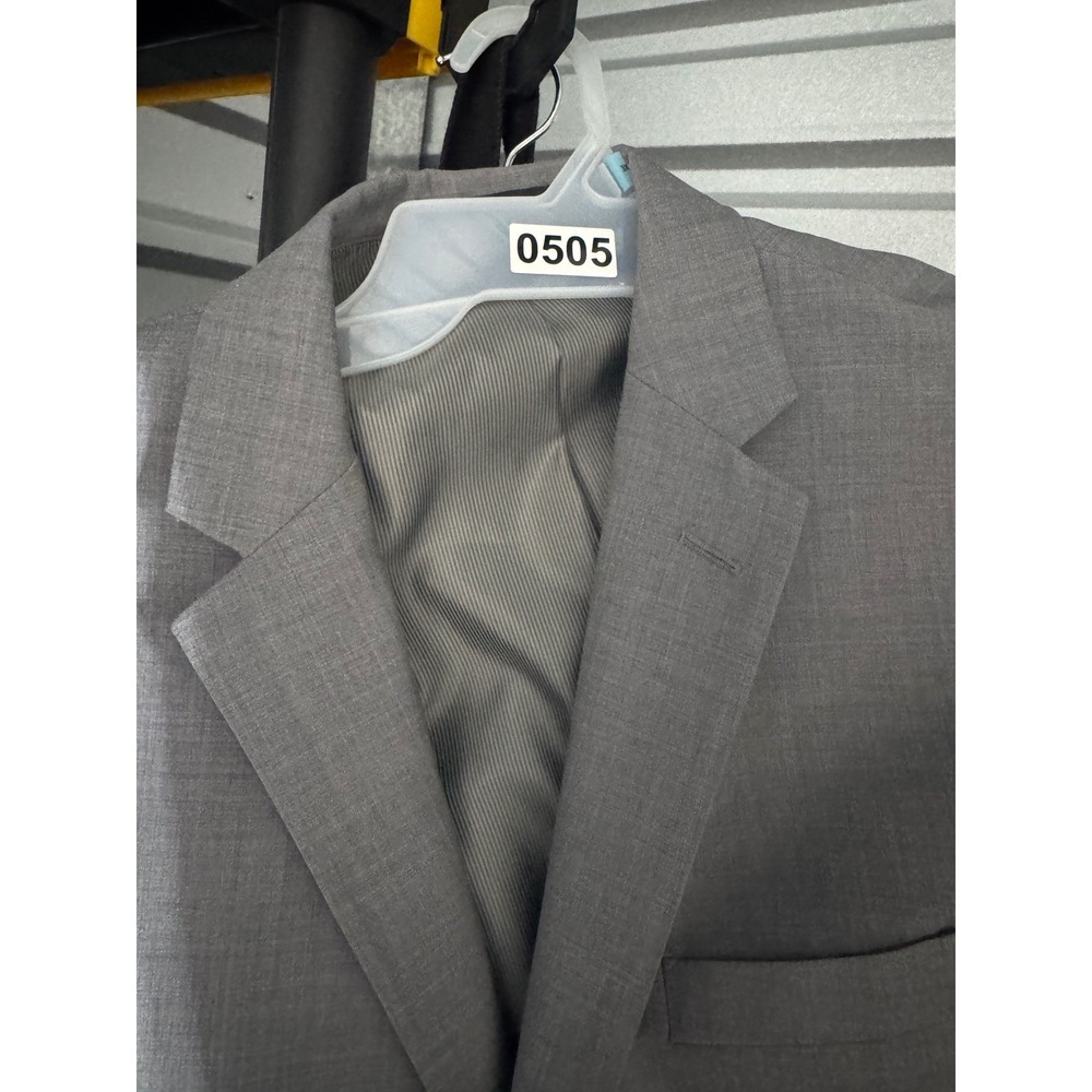 Jos‎ A Bank 1905 Mens 46 Regular Grey Wool Slim Fit Suit Blazer Jacket - Picture 13 of 13